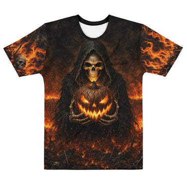 Reaper Inferno Allover Halloween T-Shirt – Weiß – Frontansicht