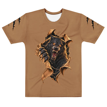 Fenrir Allover Wolf T-Shirt – Hellbraun – Frontansicht
