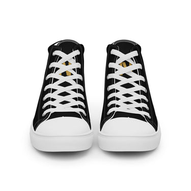 High-Top Sneaker HP, Paar von vorne, schwarzes Canvas, weiße Sohle und Senkel, goldenes N-Monogramm auf der Zunge