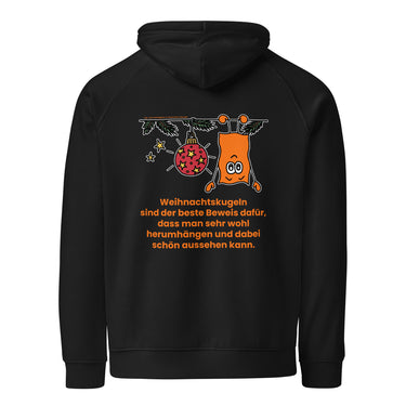 Jammerlappen „Schön herumhängen“ Weihnachts-Hoodie – Schwarz – Rückansicht