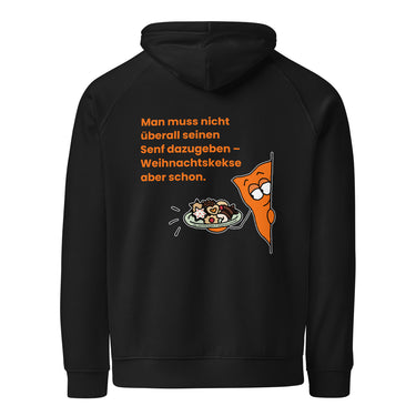 Jammerlappen „Weihnachtskekse aber schon“ Weihnachts-Hoodie – Schwarz – Rückansicht