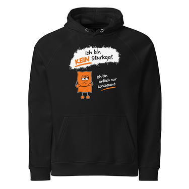 Jammerlappen „Ich bin KEIN Sturkopf“ Hoodie – Schwarz – Vorderansicht