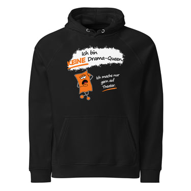Jammerlappen „Ich bin KEINE Drama-Queen“ Hoodie – Schwarz – Vorderansicht