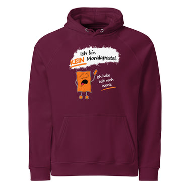 Jammerlappen „Ich bin KEIN Moralapostel“ Hoodie – Burgundy – Vorderansicht