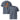 Jammerlappen „Schön herumhängen“ Weihnachts-Shirt – Dark Heather Blue – Vorder- und Rückansicht