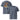 Jammerlappen „Nie zu viele Weihnachtskekse“ Weihnachts-Shirt – Dark Heather Blue – Vorder- und Rückansicht