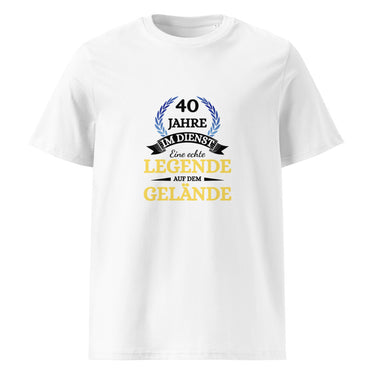 40 Jahre im Dienst eine echte Legende T-Shirt – Weiß – Frontansicht