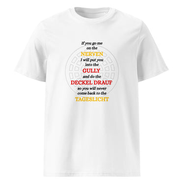If you go me on the Nerven Denglisch T-Shirt – Weiß – Frontansicht