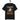schwarzes T-Shirt mit Spruch ich hätte gerne die innere ruhe eines stuhls der muss auch mit jedem arsch zurecht kommen, Illustration eines genervten Stuhls mit Sonnenbrille