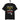 schwarzes T-Shirt mit Spruch heute ist ein wunderbarer Tag um mir nicht auf die Nerven zu gehen, Gelb-Rot-Betonung, Gesichtsgrafik unten