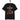 schwarzes T-Shirt mit englischem Spruch i'll probably die saying this’ll be fine, roter Text, brennender Mülleimer als Icon
