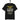 schwarzes T-Shirt mit Spruch wer lesen kann ist klar im Vorteil in gelb und weiß, müdes Emoji unter dem Text