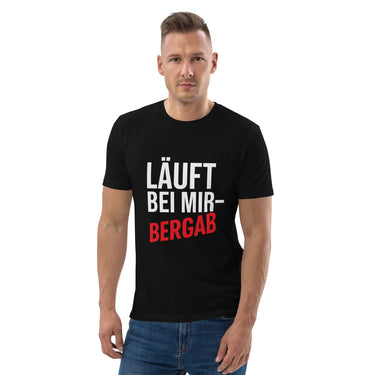 Läuft bei mir bergab Sarkasmus T-Shirt – Schwarz – Frontansicht