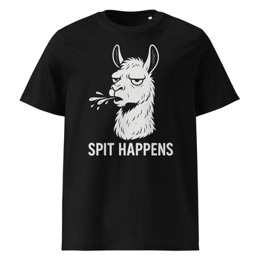Nyrra-Design Spit Happens Lama Shirt – Lustiger Tierhumor für Alltag Front Schwarz