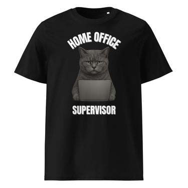 Nyrra-Design Home Office Supervisor Katzen Shirt – Lustiges Motiv für Büroalltag Front Schwarz