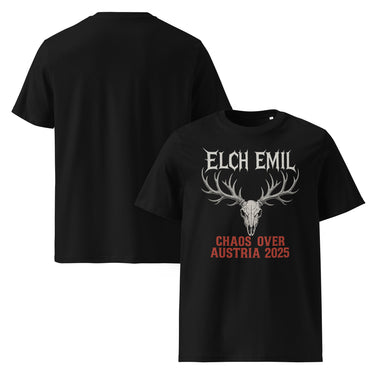 Schwarzes Elch Emil Chaos Over Austria 2025 T-Shirt von NYRRA-DESIGN