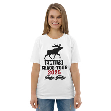 Emil’s Chaos-Tour 2025 Elch Shirt T-Shirt – Weiß – Frontansicht