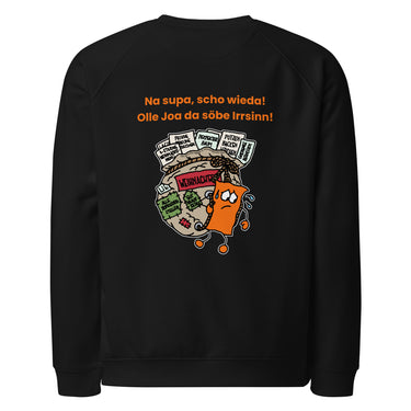 Jammerlappen „Na supa, scho wieda!“ Weihnachts-Pullover – Schwarz – Rückansicht