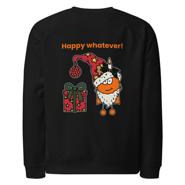 Jammerlappen „Happy whatever!“ Weihnachts-Pullover – Schwarz – Rückansicht