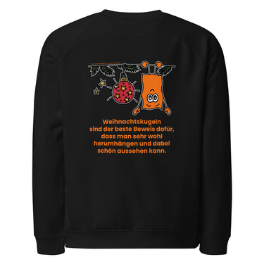 Jammerlappen „Schön herumhängen“ Weihnachts-Pullover – Schwarz – Rückansicht