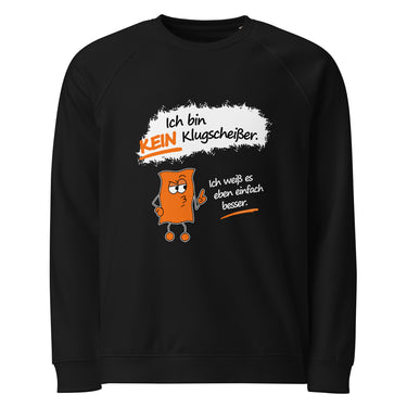 Jammerlappen „Ich bin KEIN Klugscheißer“ Pullover – Schwarz – Vorderansicht