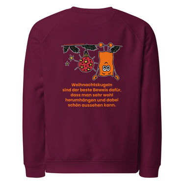 Jammerlappen „Schön herumhängen“ Weihnachts-Pullover – Burgundy – Rückansicht
