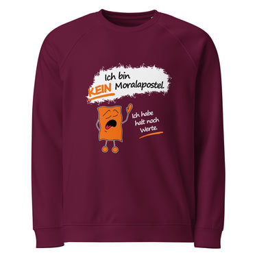 Jammerlappen „Ich bin KEIN Moralapostel“ Pullover – Burgundy – Vorderansicht