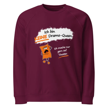 Jammerlappen „Ich bin KEINE Drama-Queen“ Pullover – Burgundy – Vorderansicht
