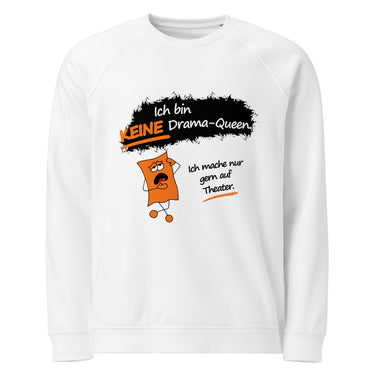 Jammerlappen „Ich bin KEINE Drama-Queen“ Pullover – Weiß – Vorderansicht
