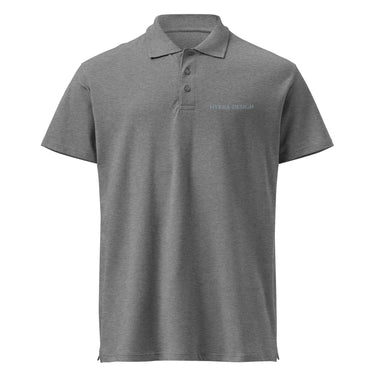 NYRRA-DESIGN Premium-Piqué-Poloshirt in Grey-Melange mit Ton-in-Ton Stickerei, Regular-Fit