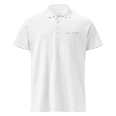 NYRRA-DESIGN Premium-Piqué-Poloshirt Weiß mit Ton-in-Ton Stickerei