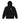 Kinder-Hoodie PLAYER ONE schwarz von vorne, kleines goldenes 8-Bit-Herz links auf der Brust