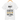 Weißes T-Shirt mit Zitat „Mut steht am Anfang des Handelns, Glück am Ende.“ in schwarzer und goldener Schrift, ergänzt durch Fackel- und Kleeblatt-Icons sowie den Autor „Demokrit“