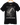 Schwarzes T-Shirt auf Holzkleiderbügel mit weißem Druck. Motiv: Wikinger-Langschiff vor einer nordischen Halle im Holzschnitt-Stil. Darüber der Text „VALHALLA“, darunter „WO DIE KRIEGER EINKEHREN“.