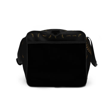 Huginn & Muninn Weekender Reisetasche – Schwarz/Gold – rechte Seite mit Netz-Seitentasche