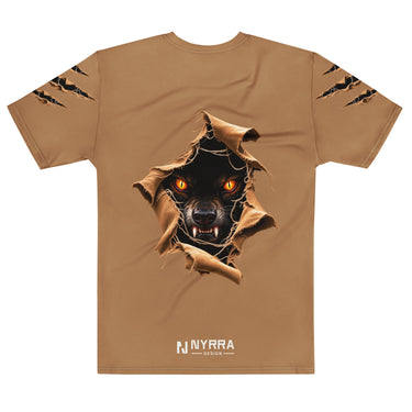 Fenrir Allover Wolf T-Shirt – Hellbraun – Rückansicht