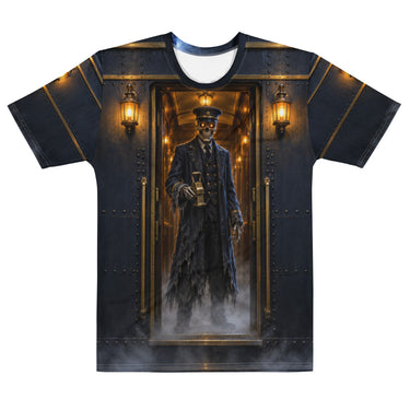 Endstation. Alle aussteigen. Allover Halloween Shirt – Weiß – Frontansicht