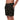 Badeshorts IN PROFUNDUM – am Model von vorne links – goldene Piranha-Skelette auf Schwarz, Schriftzug am linken Bein, powered by Nyrra-Design