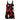 Retroblume Bold Bloom Kleid Schwarz-Rot – Weiß – Frontansicht