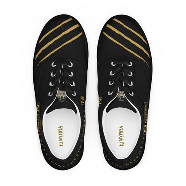 Herren Lace-Up Sneaker Fenrir von vorne, Fenriswolf auf der Zunge, Krallenrisse spiegelbildlich auf beiden Schuhen