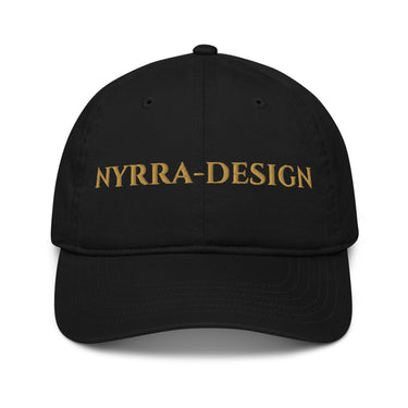 Nyrra-Design Bio-Cap Schwarz Logo-Stickerei – Schwarz – Frontansicht