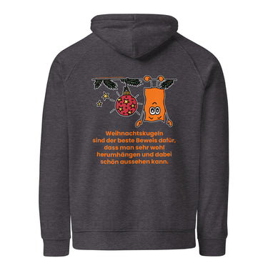Jammerlappen „Schön herumhängen“ Weihnachts-Hoodie – Charcoal Melange – Rückansicht