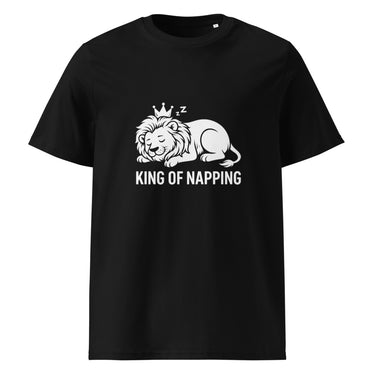 King of Napping Löwe T-Shirt – Schwarz – Frontansicht