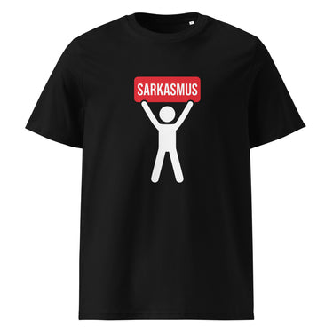 Sarkasmus-Schild Comic-Figur T-Shirt – Schwarz – Frontansicht