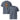 Jammerlappen „Oida … Ned scho wieda Weihnochtn!“ Weihnachts-Shirt – Dark Heather Blue – Vorder- und Rückansicht