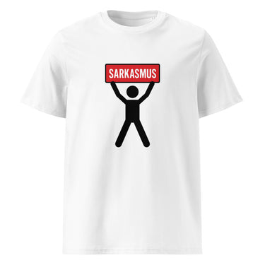 Sarkasmus-Schild Comic-Figur T-Shirt – Weiß – Frontansicht