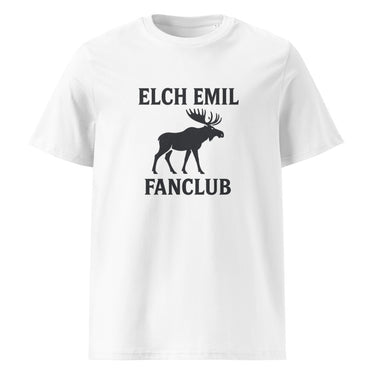 Elch Emil Fanclub Shirt für Tierfreunde T-Shirt – Weiß – Frontansicht