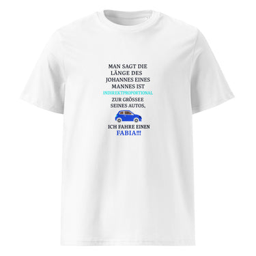 Ich fahre einen Fabia und steh dazu Explicit T-Shirt – Weiß – Frontansicht