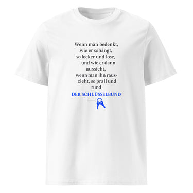 So prall, so rund nur der Schlüsselbund T-Shirt – Weiß – Frontansicht