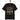 schwarzes T-Shirt mit Spruch vorsicht ich kämpfe ich bin zu fett zum weglaufen in rot, weiß und gelb, humorvoller Text